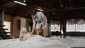 Cute couple Kayden Kross and Manuel Ferrara enjoy passionate sex