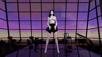 3D Skinny Asian Stripper Naked Her Perfect Ass Dance for You