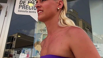 Mobile Blowing: Blonde Babe Enjoys A Mouthful Of Cock