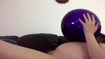 Cumming From Blowing Up A Huge Purple Q24 Balloon: Amateur, Cumshot  Big Dick Porn