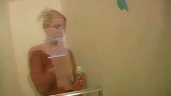 Cock teasing blonde fondles her pretty titties in POV