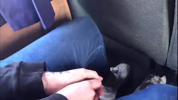 Brunette Public Blowjob and Cum in Mouth in Public Transport