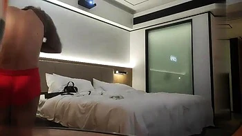 Make an appointment with a hot girl in white jeans and put on black stockings after taking a shower and get fucked from behind: Cowgirl, Missonary  Big Tits Porn