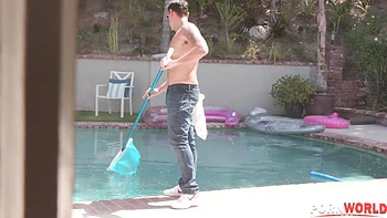 Horny Redhead MILF Lacey Lenon Takes Revenge on Ex by Fucking the Pool Cleaner GP2066