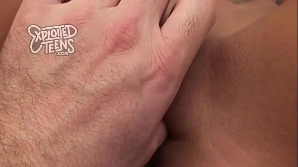 petite and fit teen with abs gets fingered and sucks dick