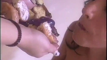 Hot lesbians fuck in the kitchen