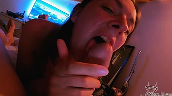 Amateur couple Rebeka Ruby licking each other’s pussies in pov style