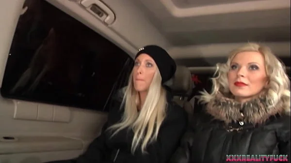 Boosty blondie takes stranger in the car for fuck and massive cum on her big tits