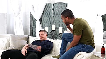 Ty Roderick and Jake Waters deliver intense interracial action with their impressive physiques.