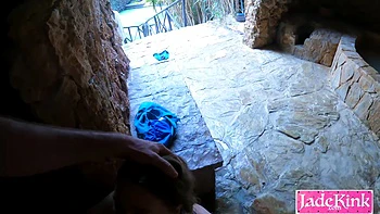 Big ass girl fucked by handsome stranger inside hot sauna