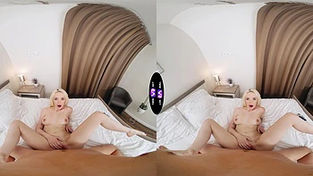 Blonde teen riding cock in reverse cowgirl in vr