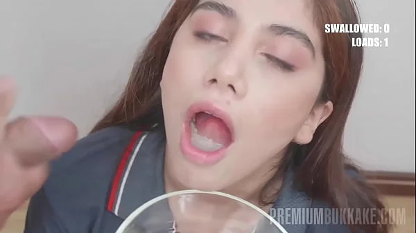 PremiumBukkake - Marina Gold swallows 73 huge mouthful cumshots