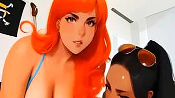 Redhead Nami And Nico Robin The Latina Decided To Give You A Physical Lesson Part 1: Porn