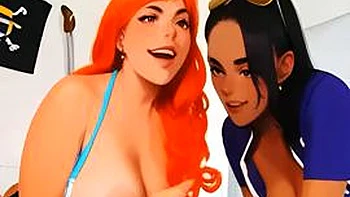 Redhead Nami And Nico Robin The Latina Decided To Give You A Physical Lesson Part 2: Porn