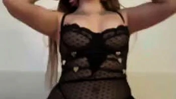 Adrianna Savu in fishnets and high-heeled slippers unwraps to blow-job