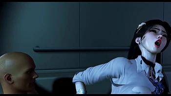 3D Cute Slut Asian Whore Wearing Sexy Jk Dress