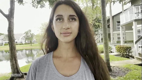 Walking down the street with cum on face