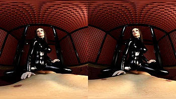 Shiny Busty Latex Girl Rides You – POV Cowgirl