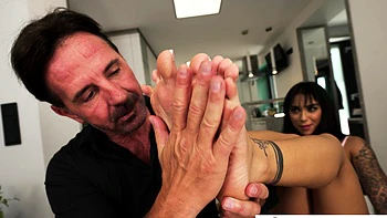 Black Angel Receives Amazing Foot Fetish From Her Lover