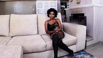 Ebony MILF Rides Big White Cock Deep