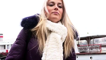 Sweet Cat sucks a huge cock near the Port of Prague