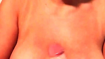 Busty brunette babe tease you with her big boobs