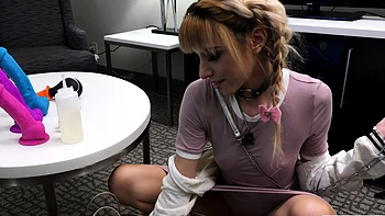 Small titted pornstar Megan Coxx takes off her thong