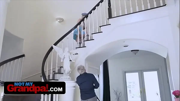 NotMyGrandpa - Cute Blonde Babe Helps Her StepGrandpa And Takes Care Of All His Naughty Needs