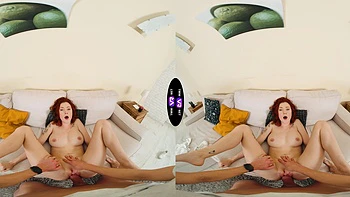 Redhead Cherry Candle enjoys passionate sex with her partner