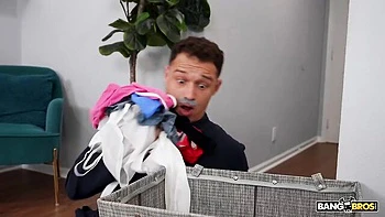 Oiled hottie with nice bottom Brandy Salazar impaled by fat cock