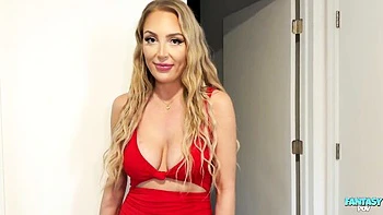 Aesthetic oral sex in POV with a long-haired blonde Harper Hill