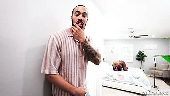 Blonde ebony Stephanie Raee looks great with a big cock inside