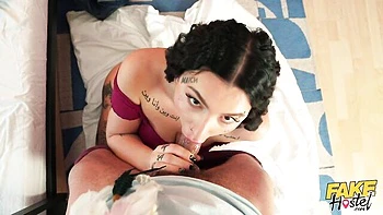 Inked chick with round bottom Sexy Nala likes dick-riding so much