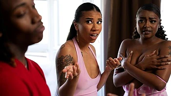 Destiny Mira and Mighty Dee are fucking with a big black dick