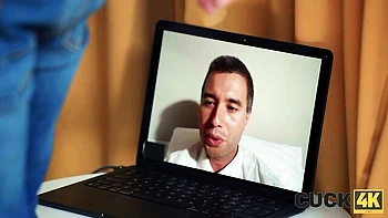 Skinny brunette in stockings Emma Evans is enjoying dick-riding