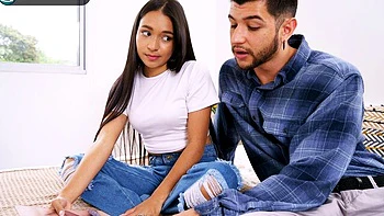 Gorgeous exotic brunette Emma Anturin rammed in the doggy style