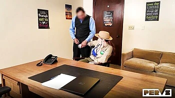 An awesome office fuck with a long-legged inked babe SubGirl