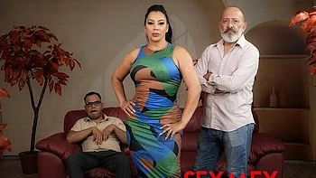 Busty brunette on high heels Galidiva fucked by massive dick