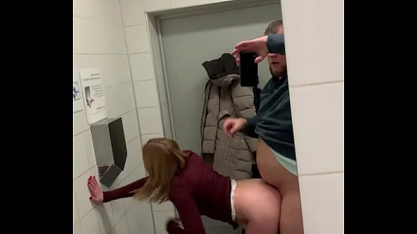 Went into the airport bathroom with SugarNadya, stripped her and fucked her hard, CUM all over her ass