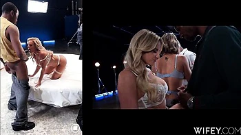 Skillful Sierra Spunk and Anastasia Shades's big ass sex