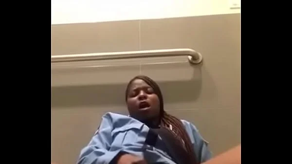 Ebony Security Guard catches a but @ work