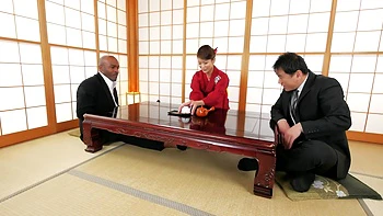 Nami Amami Black Big Cock Threesome and Creampie at Ryotei