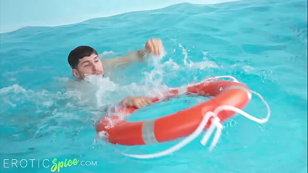 DEVIANTE - Latina lifeguard with big tits Sheila Ortega saves a big cock from drowning so her wet pussy can get deep creampie orgasm