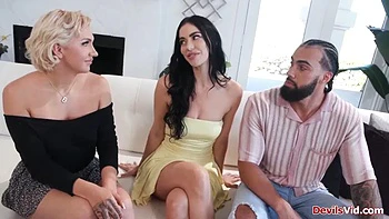 Black dude fucking both his girlfriend and her brunette bff