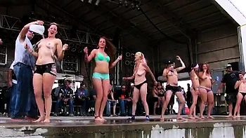 Short hair milf nude biker rally