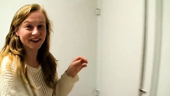 Horny blonde fingers herself