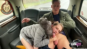 Ava Grey gets fucked in the fake taxi car