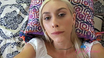 Sweet blonde babe Kay Lovely stops by your house to gobble up some cock POV: Porn