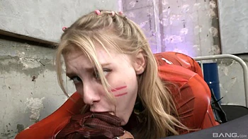 Melody Marks, the cute blonde, gets fucked hard in missionary and doggy style.