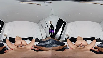 A fat man fucked his shaved bitch Jessie Ames with big natural tits